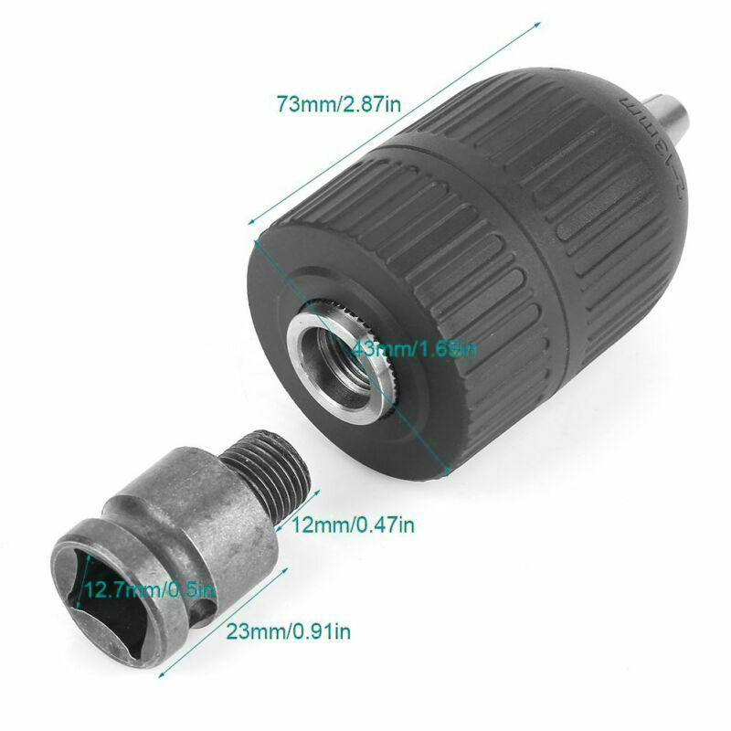 Mandril de taladro eléctrico sin llave de 50mm 2-13mm a 1/2-20UNF rosca y adaptador Plus