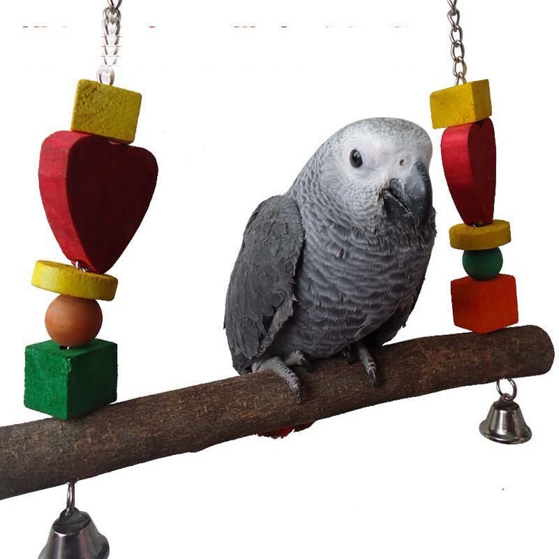 Bird Toys Parrot Bite Suppliies Bird Rope Perch Cage Chew Toys Parrot Natural Cotton Swing S &amp; L Size Climbing Standing Bar: Stand B 27x30 cm