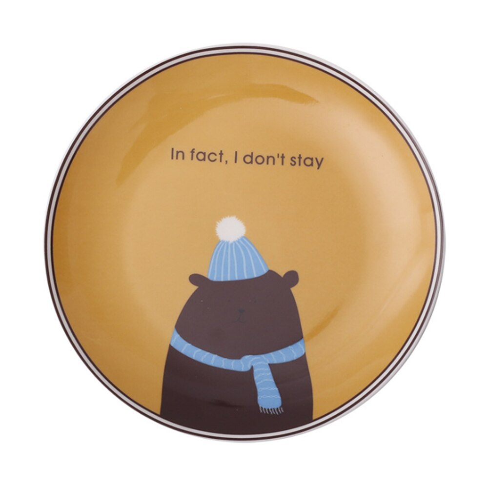 Cartoon cute ceramic cutlery children's dinner plate steak plate breakfast plate dessert plate and cup: palte of  bear 1