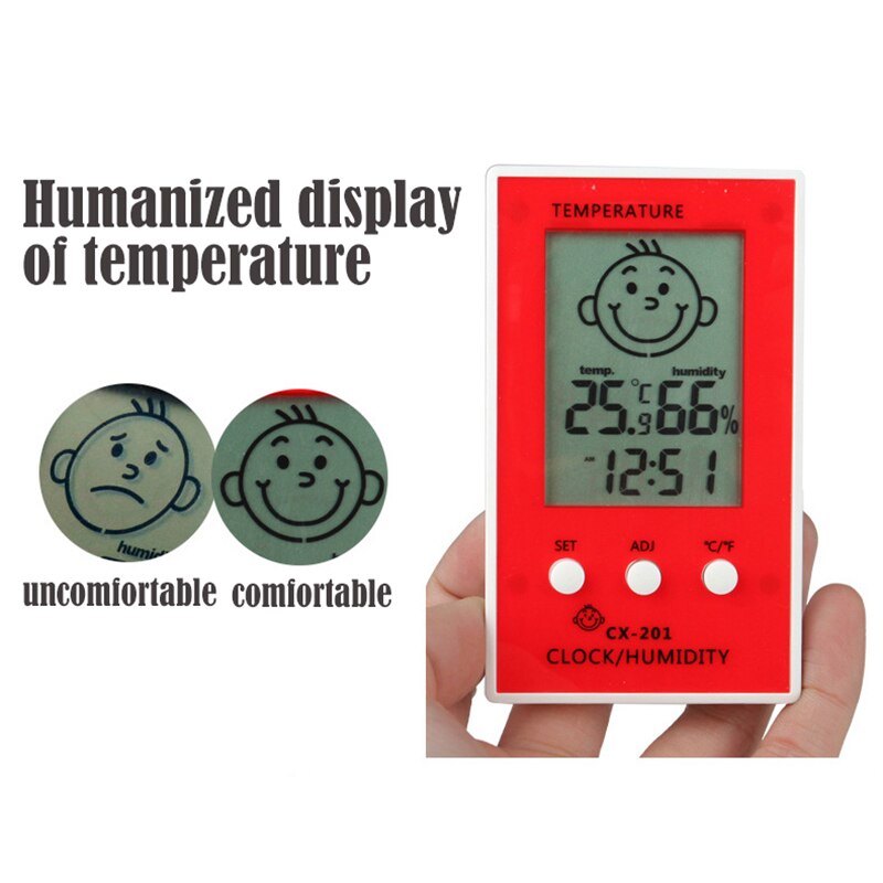 1Pcs Digital Thermometer Kids Smile Thermometer Hygrometer Meter for Detect Indoor Temperature and Humidity