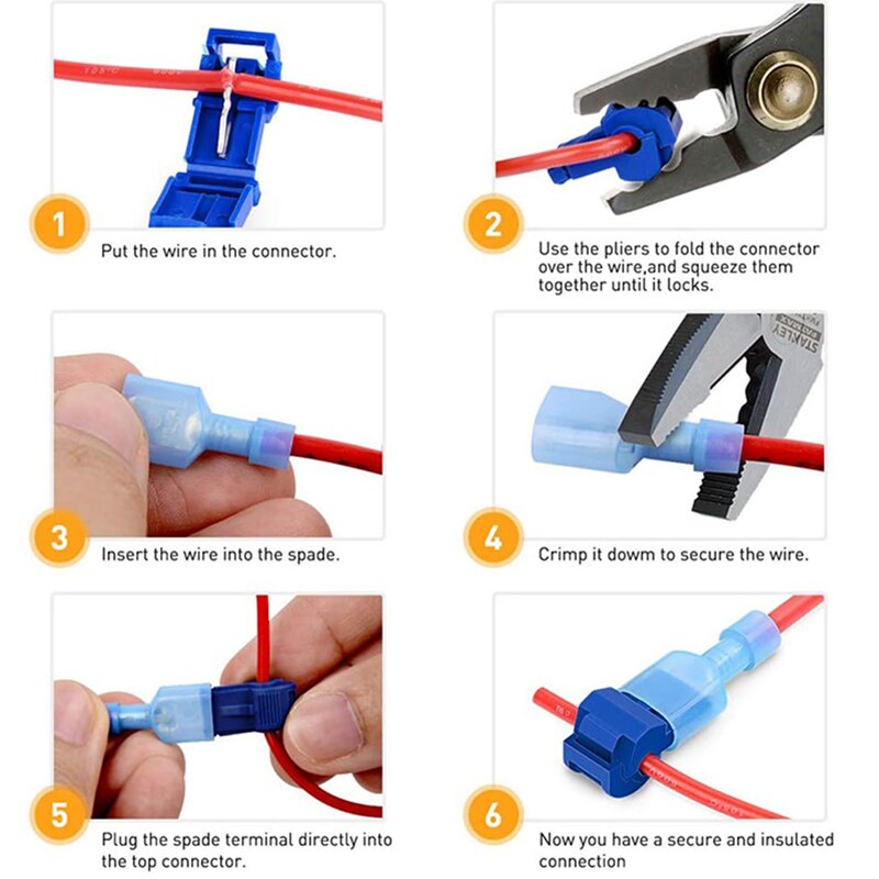 Terminales de conectores de cable t-tap de 240/360/120/40 Uds empalme rápido aislado eléctrico macho conector desconectar rápido