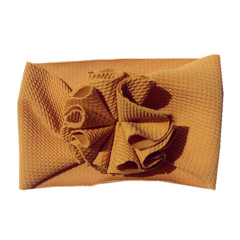 Baby hårtillbehör bandeau bebe fille pannband baby flicka pannband för tjejer baby pannband baby turban blommor diadema bebe: Gul