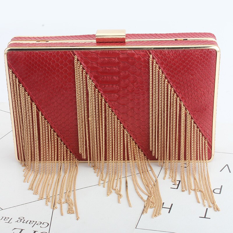 Frauen Quaste Kupplung Abend Taschen Kette Schulter Bote Tasche Krokodil Leder Geldbörse Abend Taschen Für Hochzeit Tasche