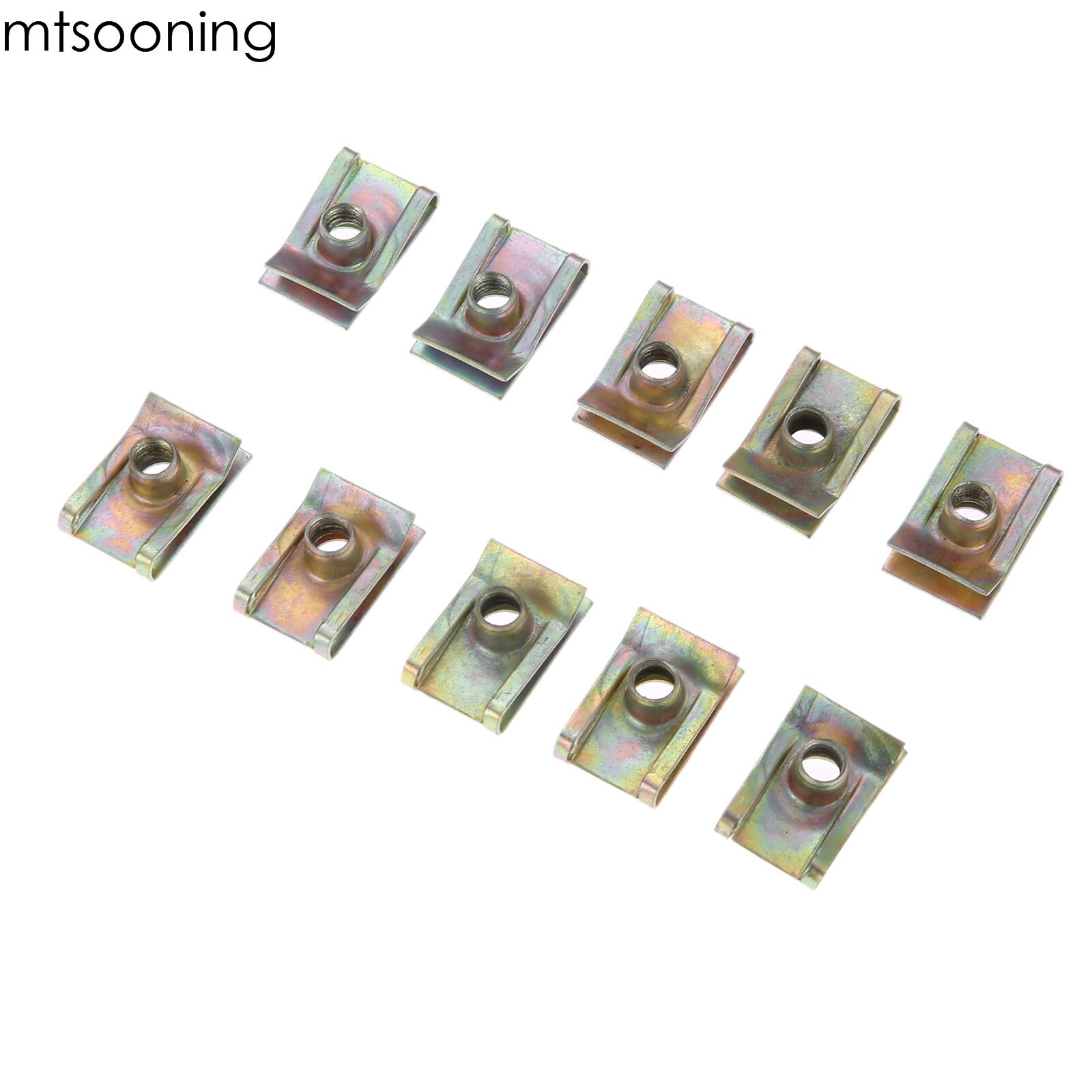 mtsooning 10pcs 6mm M6 Tread Panel Spire Nut Fairing Clip Fastener Speed Zinc Mounting Clamp for VW
