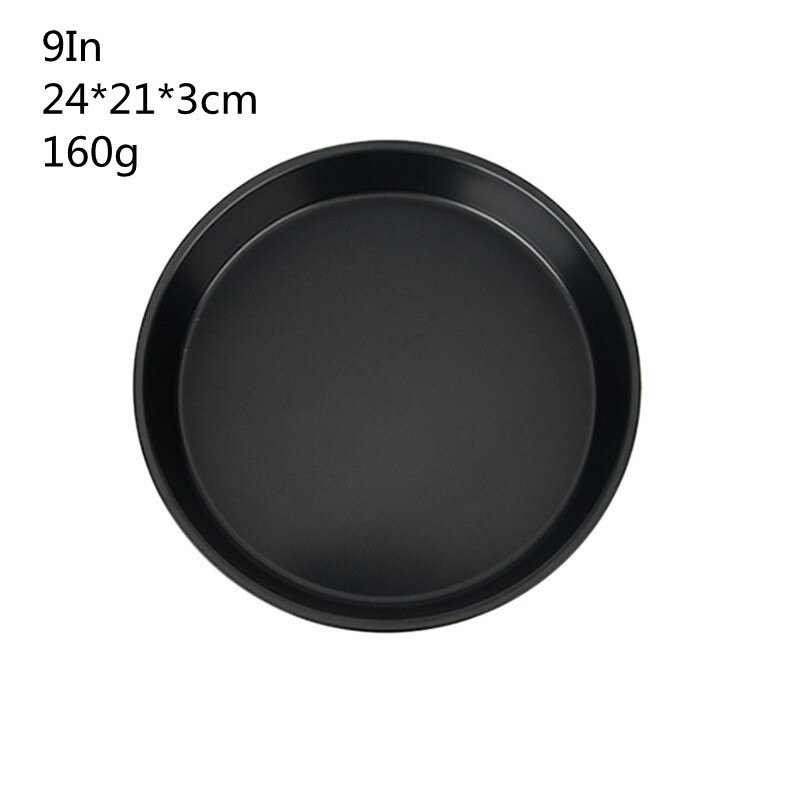 6/8/9/10 Inch Carbon Steel Non-stick Kitchen Round Pizza Plate Pizza Deep Dish Cake Mold Baking Pan Tool Mould Accessories: 9Inch-Black