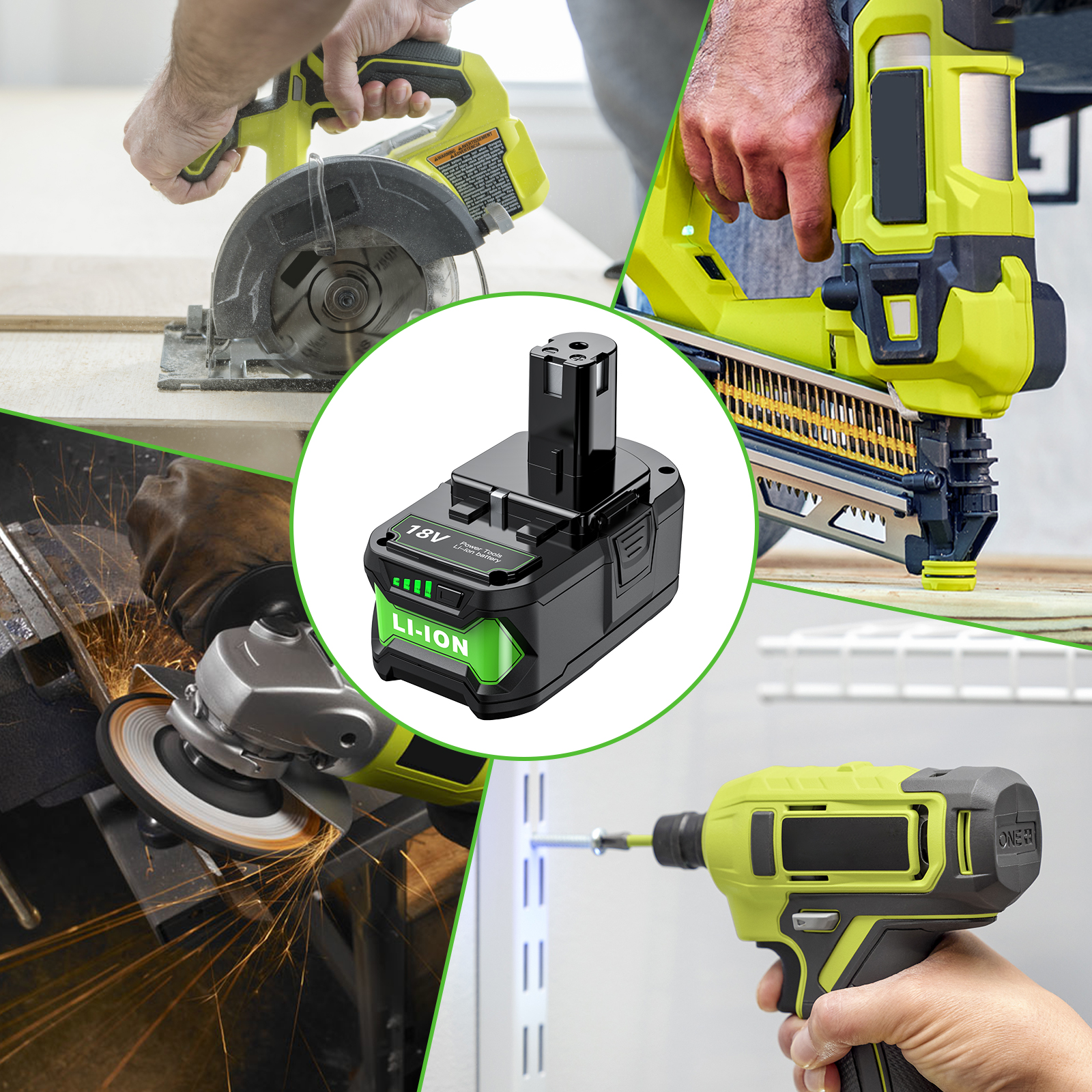 Voor Roybi P108 Batterij 6000mAh Met 6A Dual Charger Vervangende Batterij Voor Roybi 18V EEN Systeem P102 P103 P104 P105 P107 P109