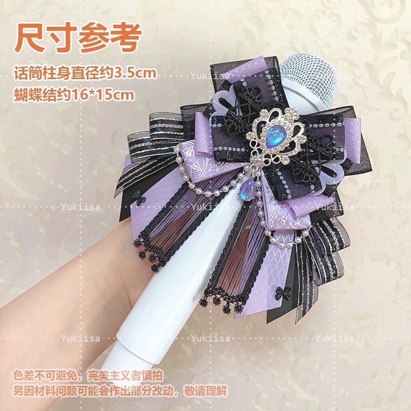 Grampo de cabelo strass estilo japonês para mulheres e meninas, bastão lanterna, laço rosa, artesanal, luz lolita, cocar, acessórios