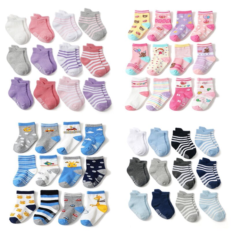 12 paare/los freundlicher Baumwolle Baby Boden Socken Junge Gril Art Kurze Socken Nicht-Unterhose 1-5 Jahre