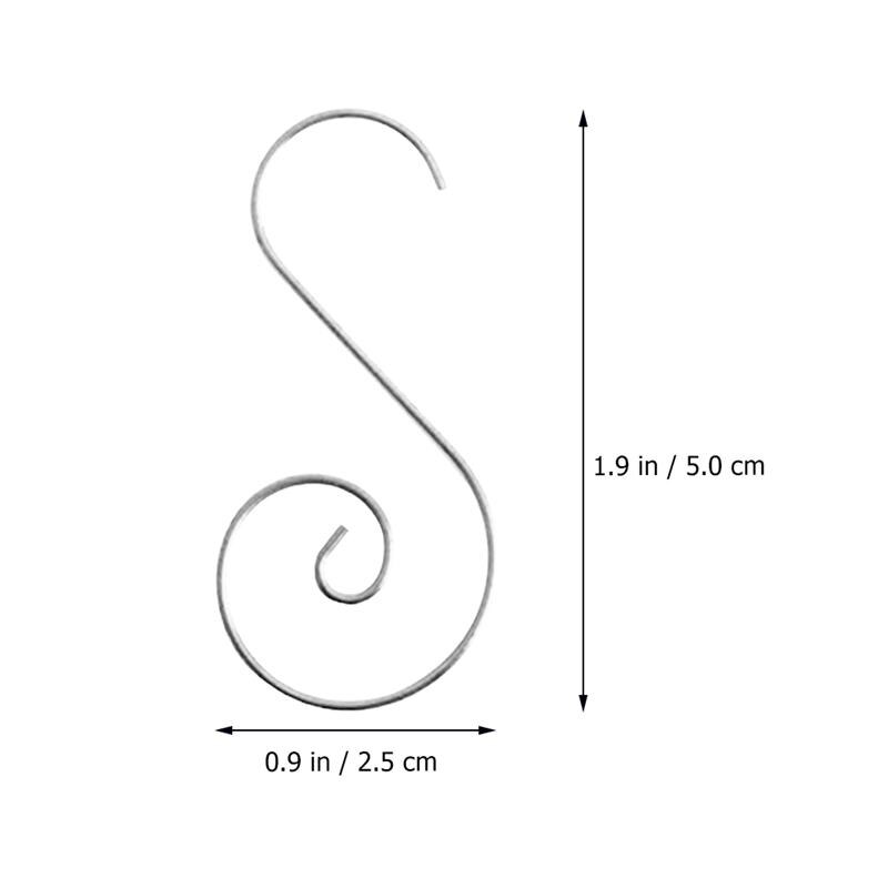 100 szt. Metalowe wieszaczki świąteczne haczyki w kształcie litery S ozdoba 5cm drzewo uniwersalny ornament