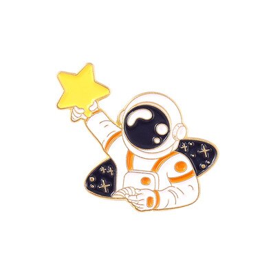 Astronaut Walvis Emaille Pins Planet Rocket Star Moon Galaxy Koffie Metalen Broches Badges Pins Top: 3
