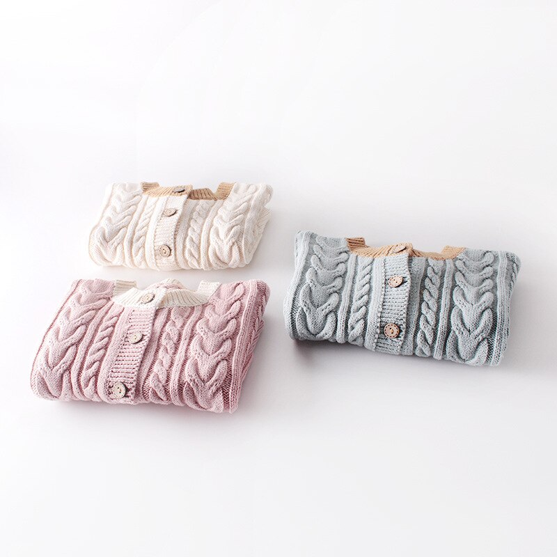 Mode Baby Meisjes Trui Breien Herfst Winter Solid Lange Mouwen Trui Mooie Zachte Casual Meisje O-hals Jassen 0-2 T
