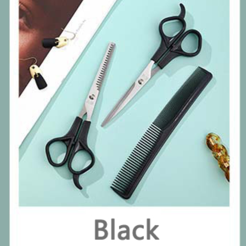 3 stks/set Salon Kappersscharen Kappers 6 Inch Schaar Kit Tool voor Snijden Dunner wordend Haar Kam Kapper Accessoires: COFFEE