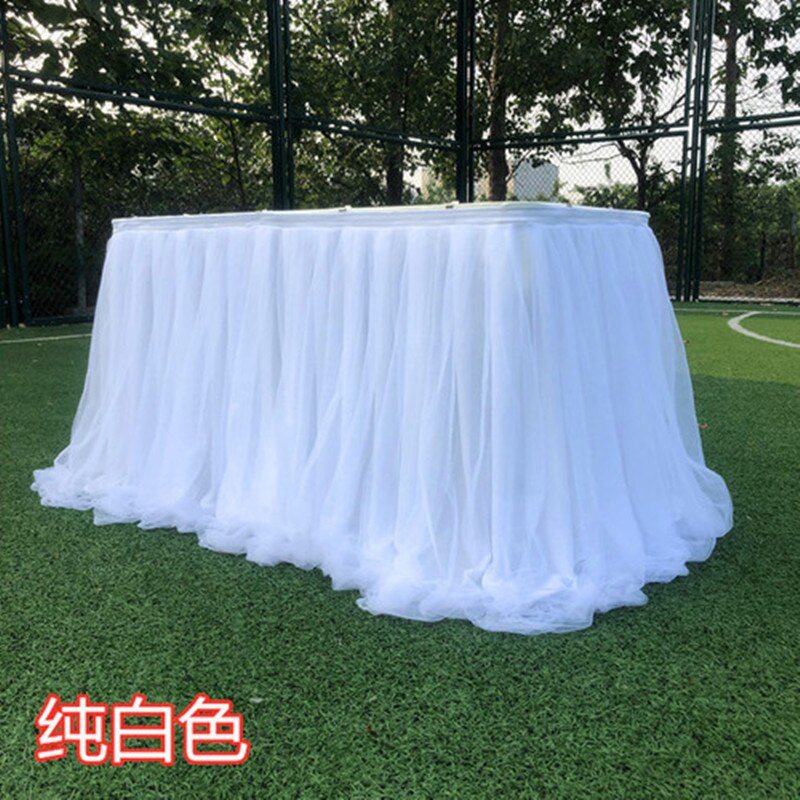 Jupe de Table en Tulle 1M, décoration pour mariage, fête prénatale, anniversaire, Tutu, fournitures de fête: 2