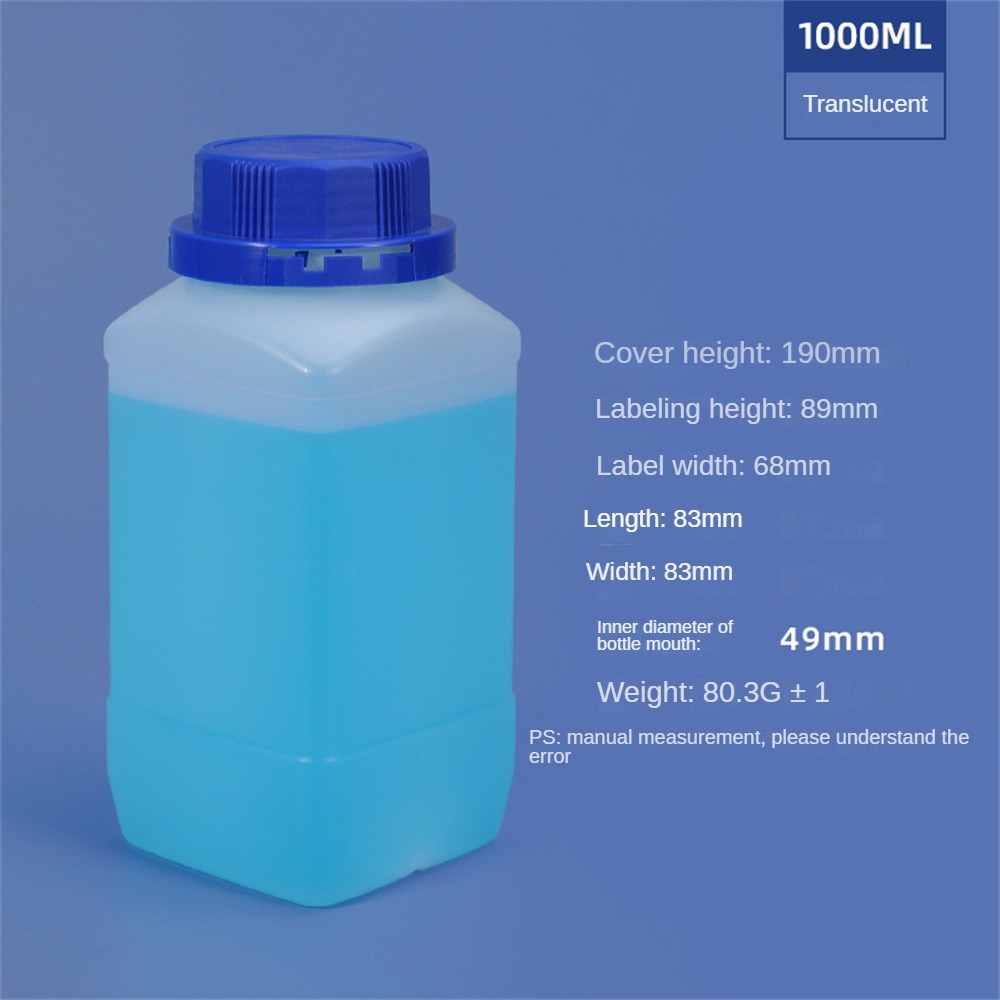 Bouteille en plastique carrée vide avec couvercle, récipient HDPE de alimentaire, shampoing, Lotion, peinture, bouteille rechargeable: Bleu profond / 8ml
