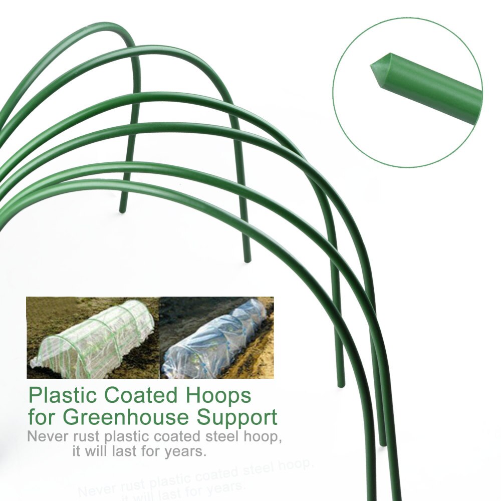 6pcs 4ft Greenhouse Hoops Plant Hoop Grow Garden Tunnel Hoop For Plant Cover Support Holder Tools For Garden Stakes Agriculture