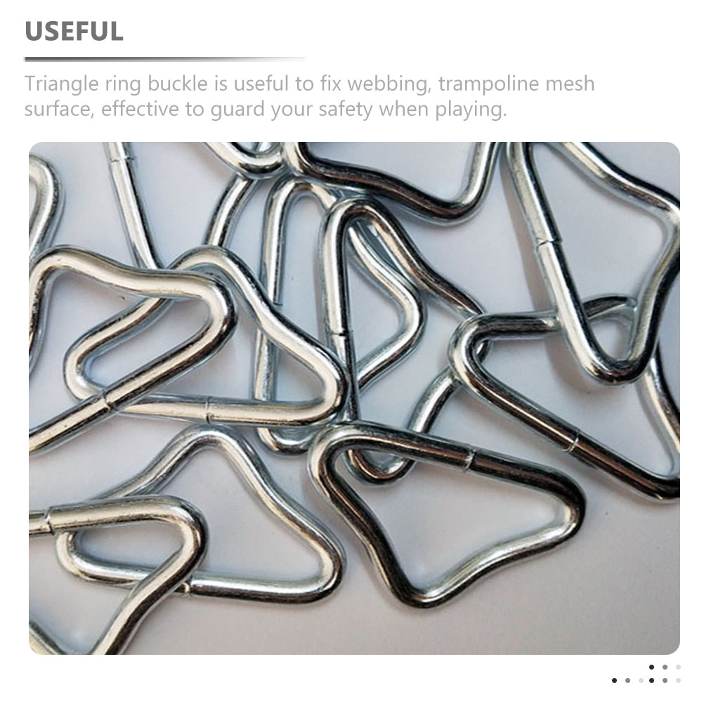 30 Pcs Trampoline Accessories Triangle Buckle Replacement Parts Galvanized Steel Wire Metal Rings Fitness Trampolines
