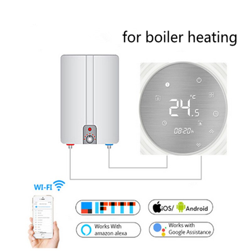 Temperaturregulator til el gulvvarme vand/gas kedel med lcd skærm wifi smart termostat med tuya app styring: Kedelopvarmning