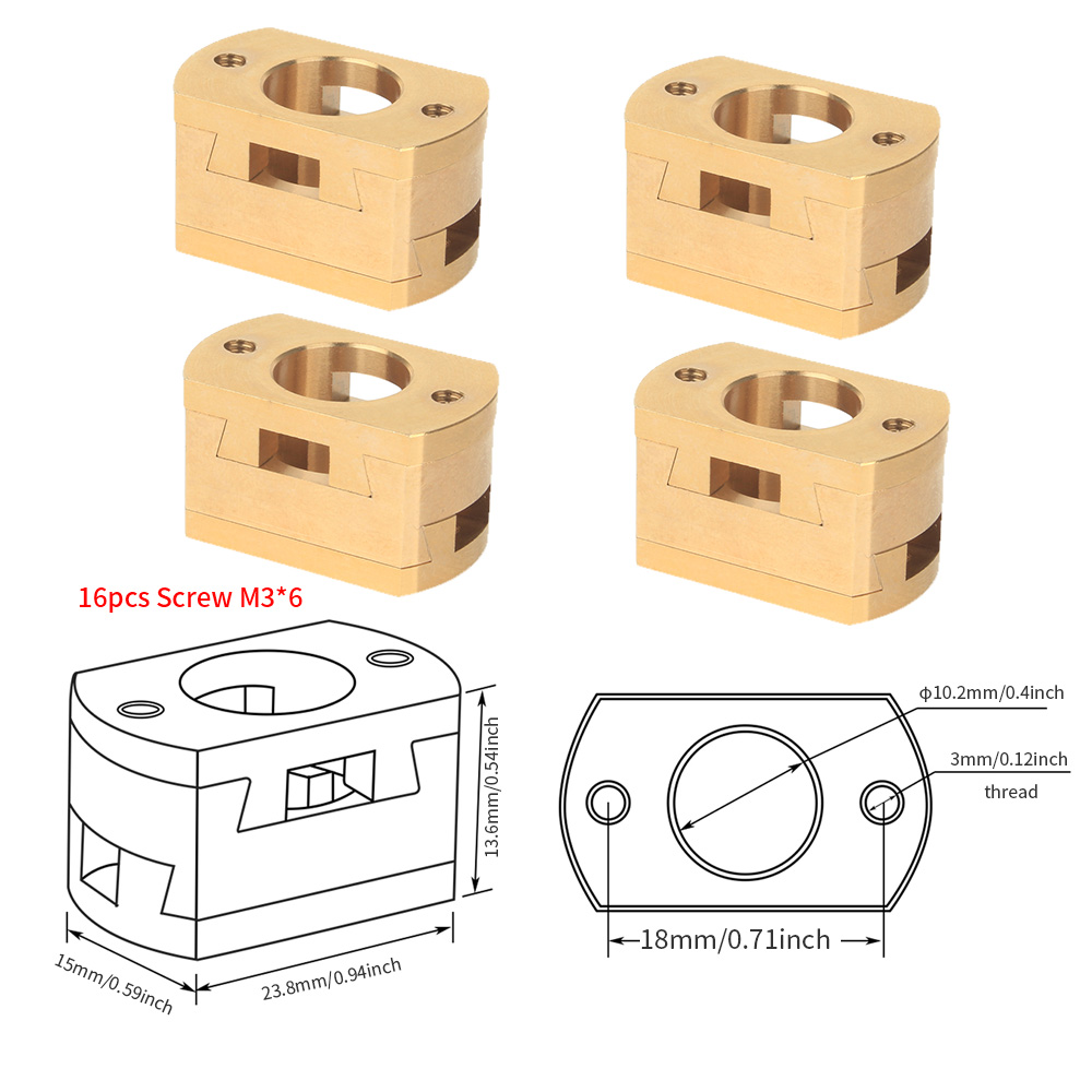 Ender 3 Z-as schroefkoppelingen Oldham-koppeling voor CR10 S4 S5 CR10S PRO Ender3 Pro V2 3S BLV 18/16 mm T8-schroef 3D-printeronderdelen: Blauw