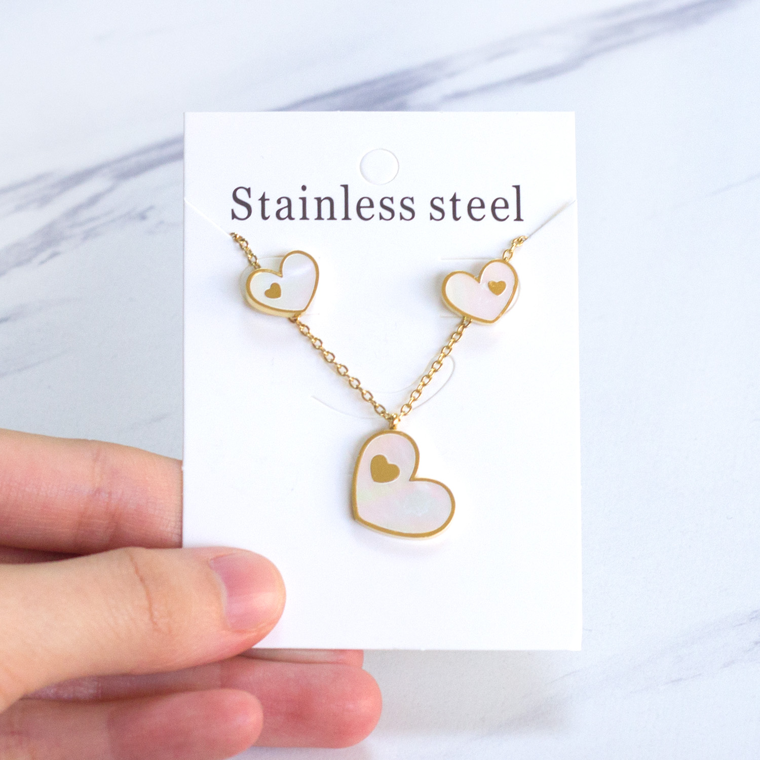 Luxukisskids Dubai Afrikaanse Rvs Hart Oorbellen Shell Ketting Oorbellen Bruiloft Gouden Sieraden Sets Voor Vrouwen Meisjes: 1