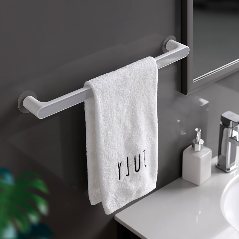 Zelfklevende Handdoek Houder Rek Wandmontage Handdoek Hanger Badkamer Handdoek Bar Plank Rolhouder Opknoping Haak Badkamer Organizer: Medium grey
