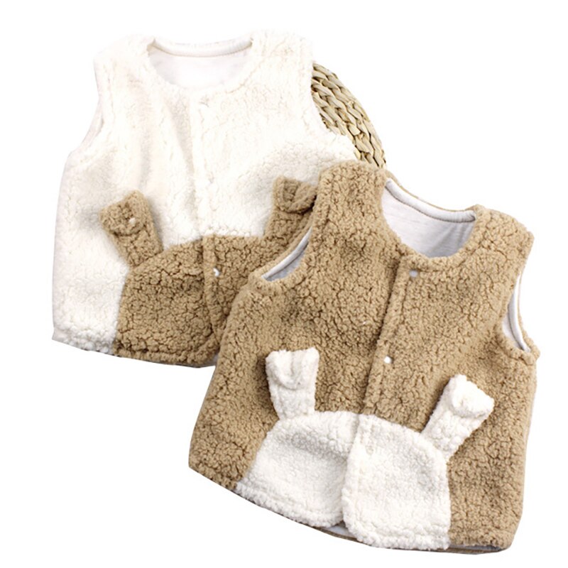 Baby Winter Kleding Peuter Vest jas Fluwelen Hooded Kleding kids Vest warm leuke oren Dikke Kerst YBC030