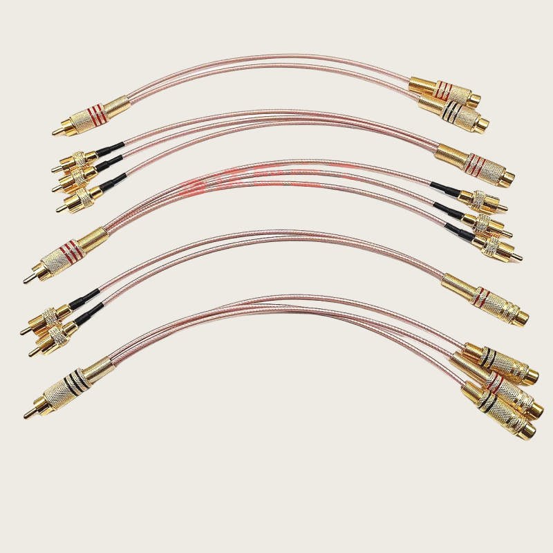 RCA auf 2X 3X RCA Männlich Weiblich Y-förmigen Splitter combiner schwanz faser RG316 kabel AV Adapter Energie verstärker Audio- kabel