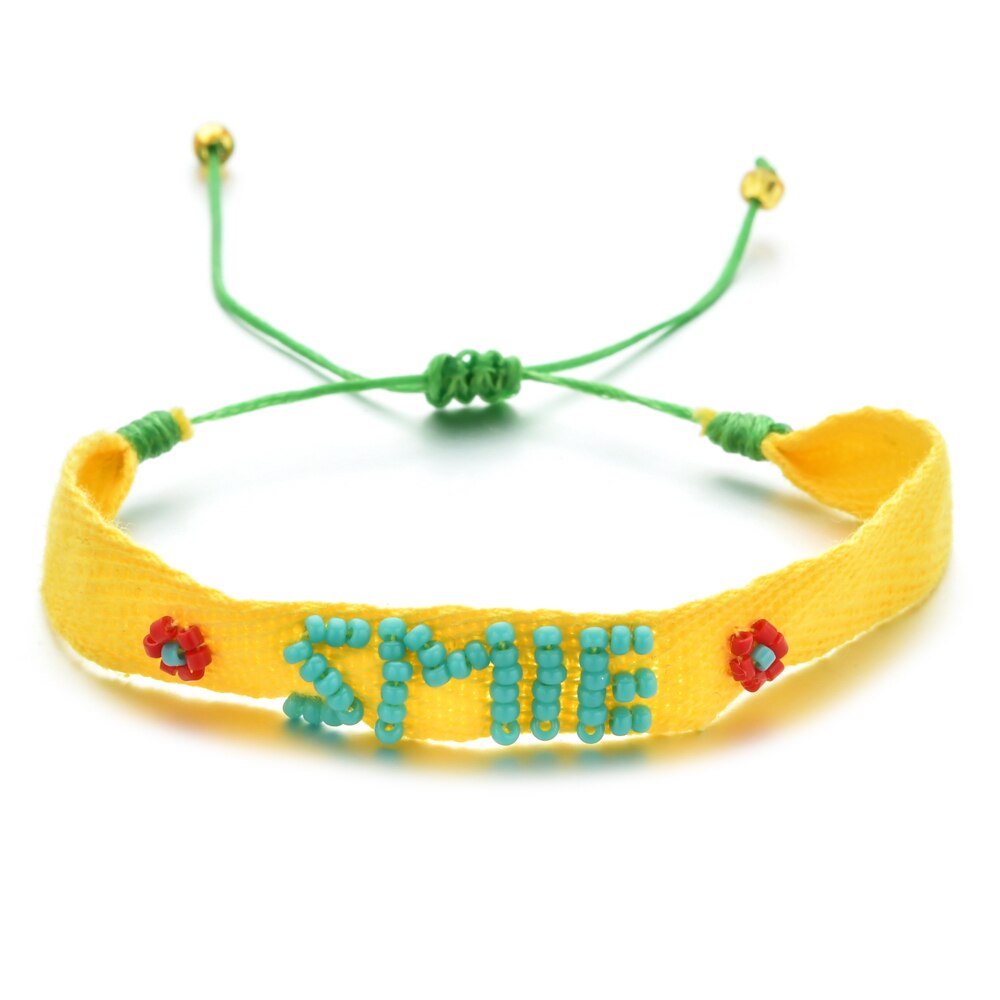 Zmzy bonito pulseiras para meninas jóias miyuki pulseira jóias artesanal arco-íris carta amor jóias por atacado pulsera: SL929