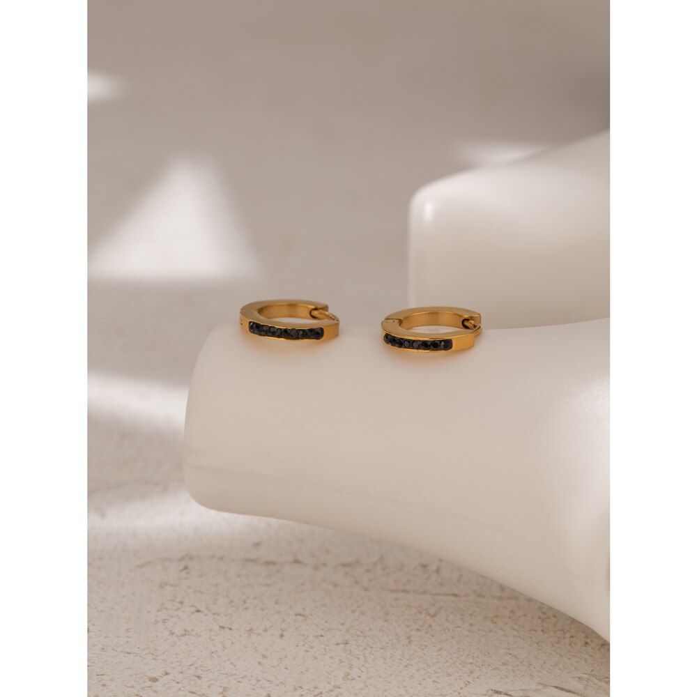 Yhpup luxo strass olho brincos de aço inoxidável conjunto jóias temperamento metal 18 k banhado brincos femininos requintado kolczyki