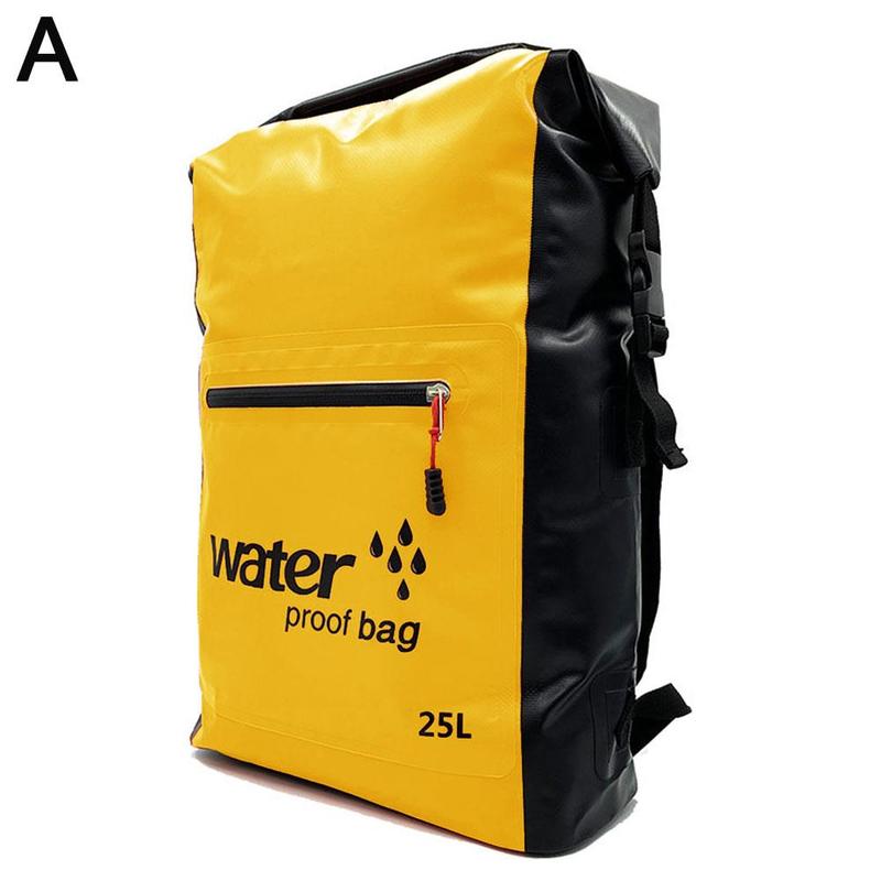 Bolsa de natación impermeable para exteriores, mochila de almacenamiento de 25L, para Rafting, canoa, kayak, río, 530g: A