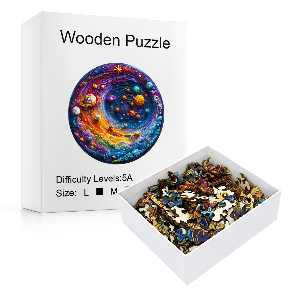 A Space Themed Wooden Puzzle Suitable For Adults - Challenging Irregular Shaped Intellectual Puzzle,