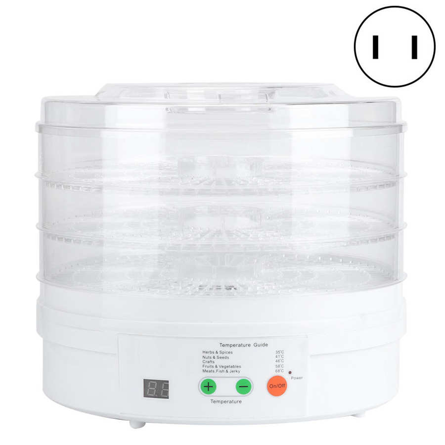 Electric Food Dehydrator Portable Intelligent 3‑Layer Electric Food Dehydrator Fruits Vegetable Dryer Machine Meat or Beef: US standard 110V