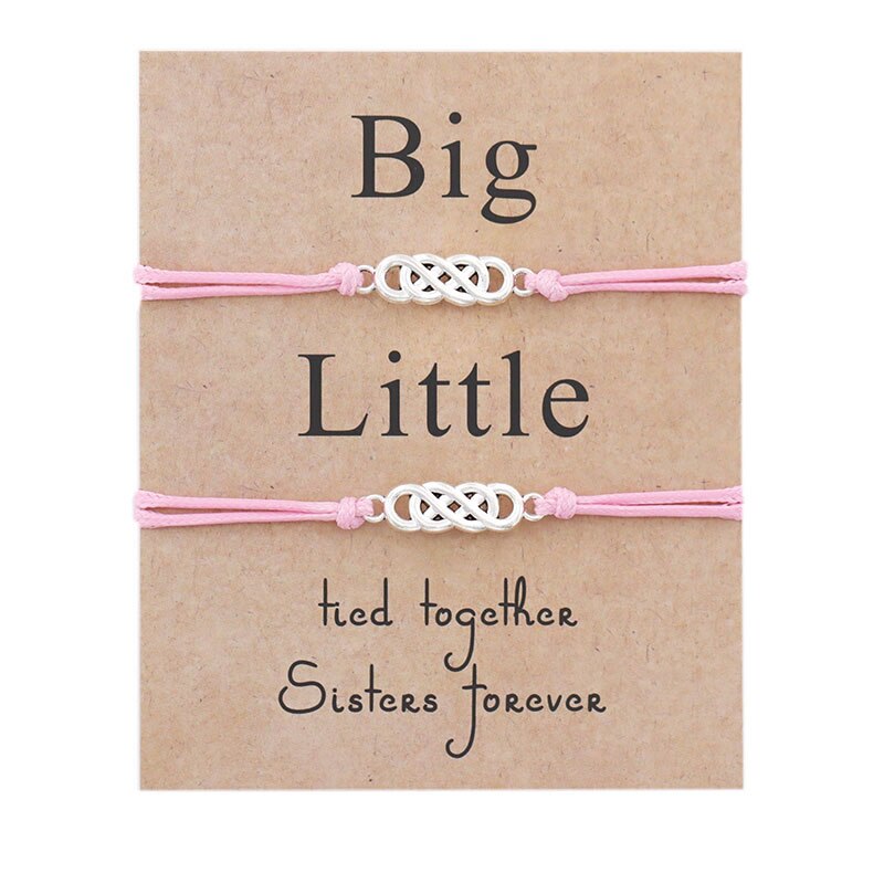 2 stuks/set twist big little sorority wish armband beste vriend infinity armband voor soul sister armband vriendschap