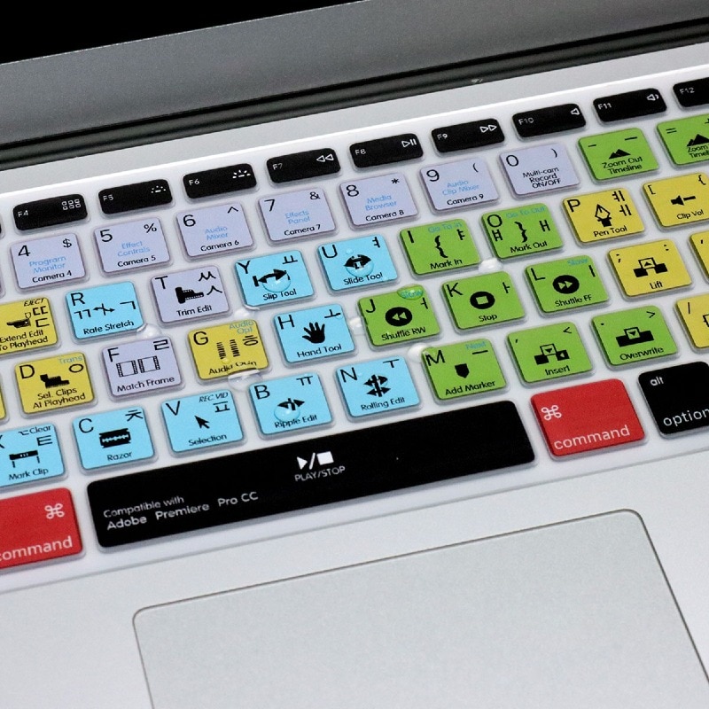 Su Alteza Real Premiere Pro CC coreano Hotkey atajos de teclado de silicona cubierta de Protector, teclado piel para Mac aire Retina Pro 13 "15" A1502