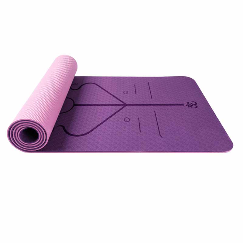183*61*0.6cm Yoga Mat With Non-slip Positioning Line Fitness Mat Outdoor Leisure Fitness Accessories Suitable For Beginners: C