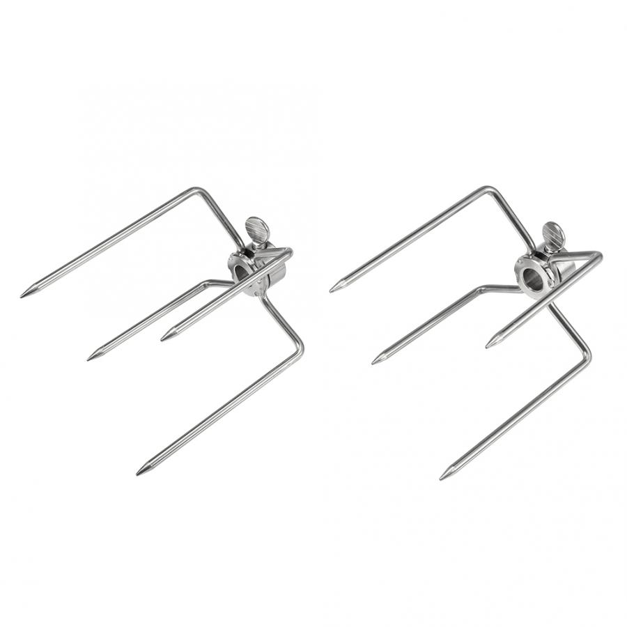 2 stuks multifunctionele roestvrijstalen barbecuevork, grillvork, braadspit, barbecuegereedschap voor de keuken