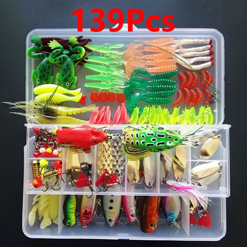 Juego de señuelos giratorios para piscardo Popper VIB, cuchara dura suave, anzuelos de pesca, aparejo herramientas de pesca, 45-139 Uds.: 139Pcs