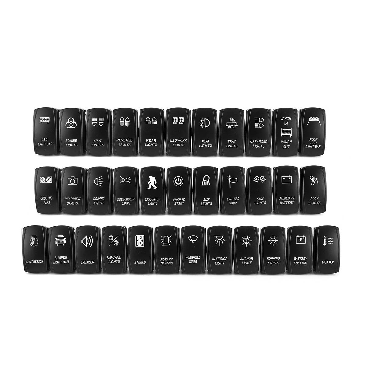 1x 12V/20A 24V/10A Car Boat Rocker Switch ON-OFF 5 Pins Blue Dual LED Light Rocker Switches