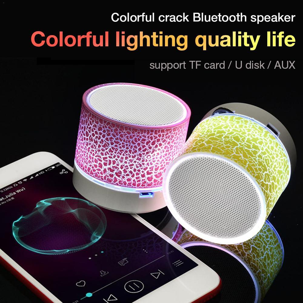 Mini Draadloze Bluetooth Kleurrijke Licht Kleine Crack Sound Speaker Subwoofer Ondersteuning Tf Card