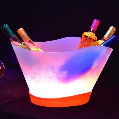 12L LED Rechargeable Ice Buckets Color Changing Wine whisky Cooler boat shaped Champagne Beer Holder for bar nightclub 7A: 6