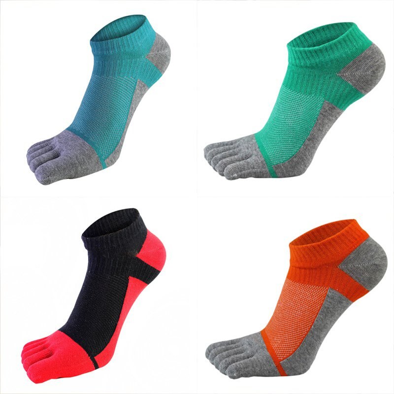 Neue 1 Paar Sport Socken Männer frauen Komfortable Dünne Fünf-finger socken Abschnitt Spleißen Mesh Nähte Farbe Baumwolle socken