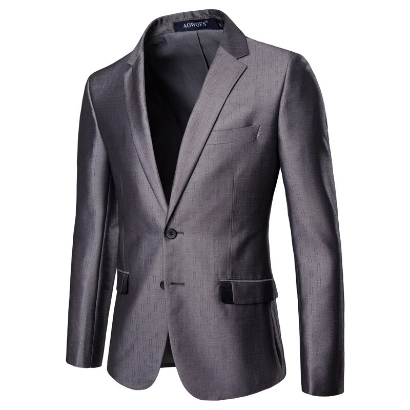 Gray Men Tuxedo Suits With Pants Slim Fit Single Breasted 2 Pieces (Jacket+Pants) Formal Business Groom Terno Masculino