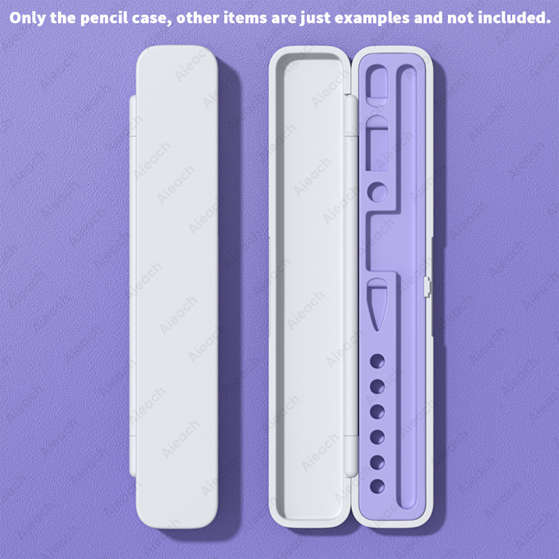 Estuche Universal para lápiz óptico Apple Pencil 1ª y 2ª generación, accesorios, caja de almacenamiento portátil dura para iPad Pencil: Purple
