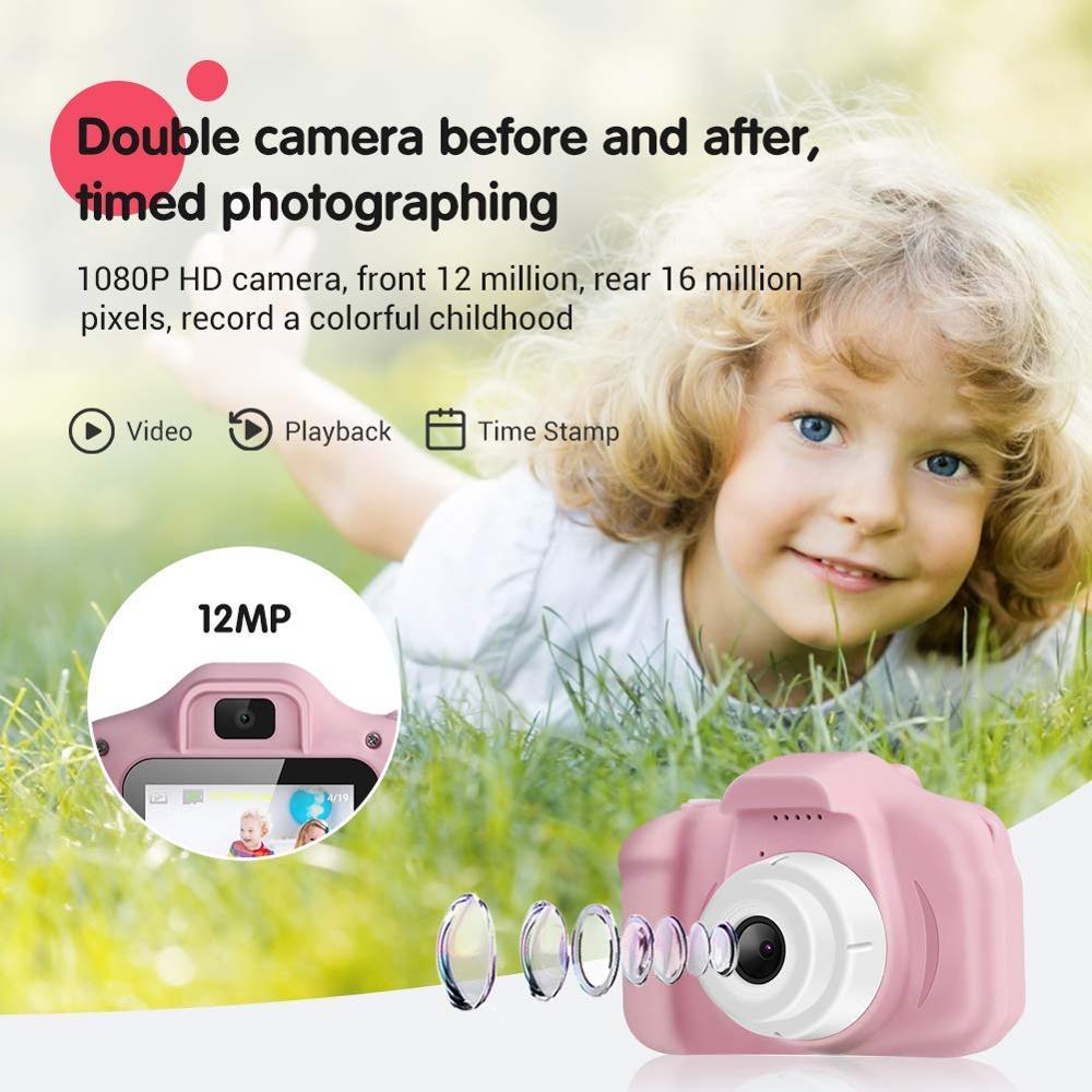 HD Kids Digital Camera With Dual Cameras Shockproof Cartoon Video Camcorders For Boys Girls Mini Photo Game Kameras