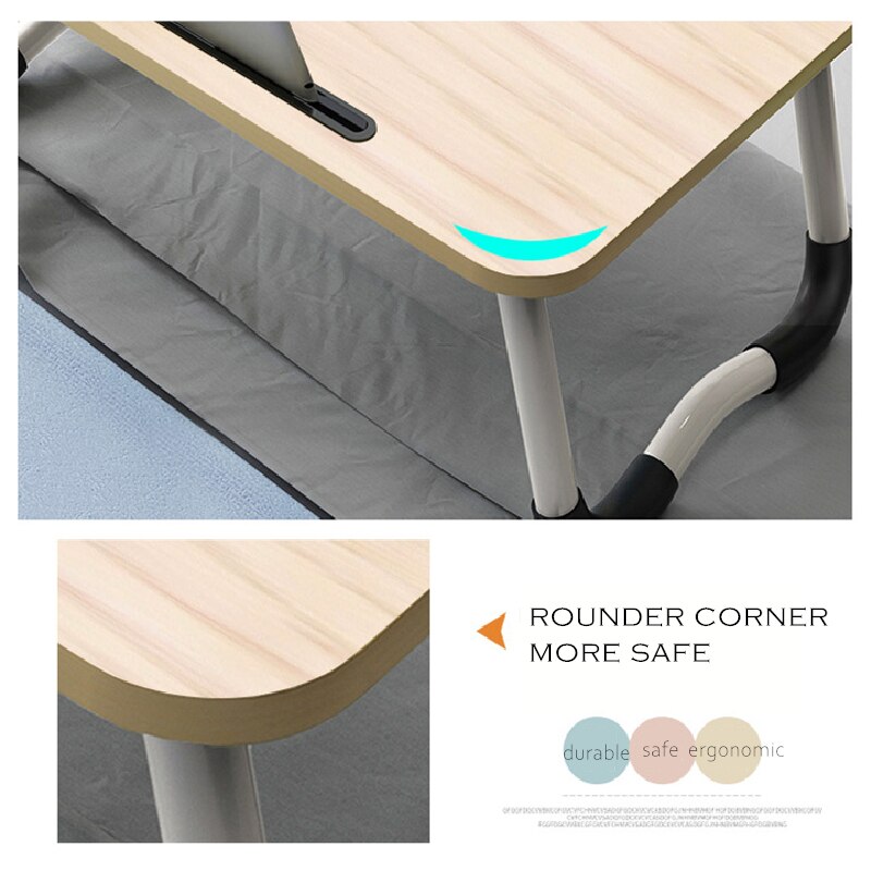Mesa plegable para ordenador portátil con agujero en la ranura, escritorio portátil para cama, sofá, mesa de estudio