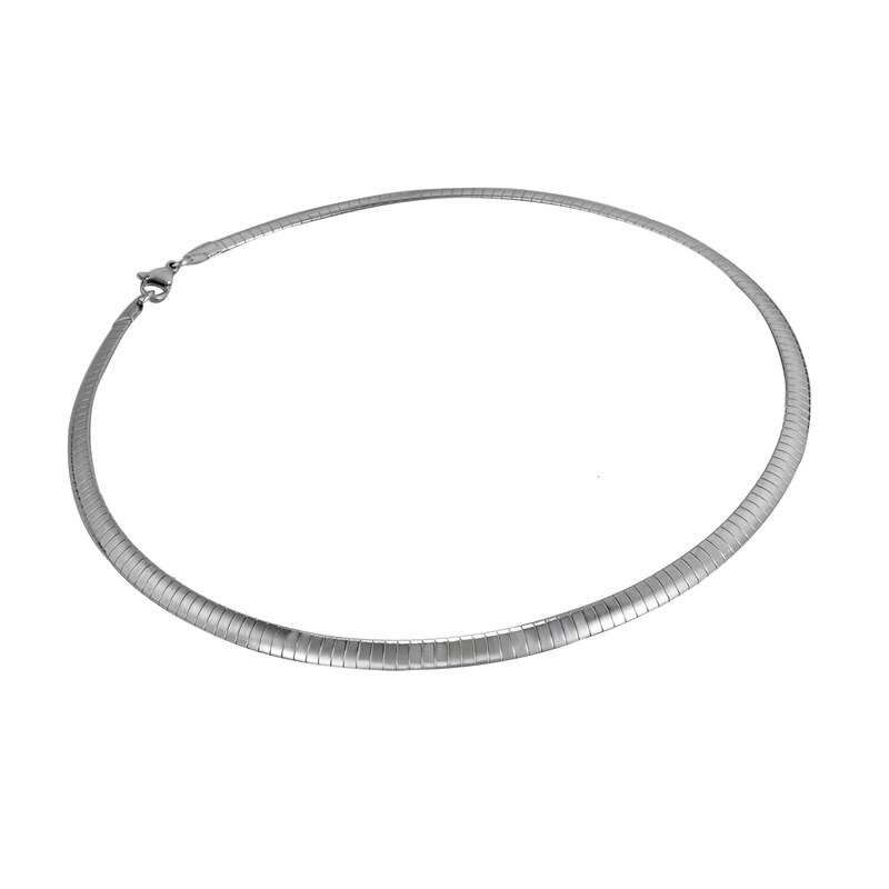 LASPERAL Flat Snake Chain Men Necklace Stainless Steel Torques Choker Necklace Women DIY Jewelry Making Supplies: B Long45cm Thick6mm