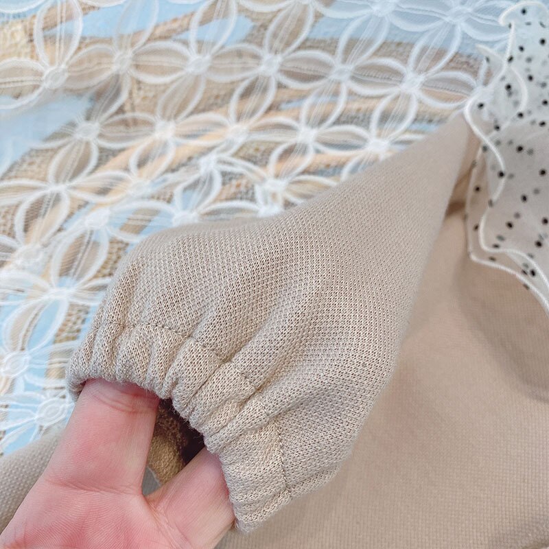 Dubbele Lagen Polka Dot Mesh Kraag Meisjes Jassen Lente Herfst Katoen Lange Mouwen Kinderen Jas Voor Peuter Meisjes Kleding Tops kind