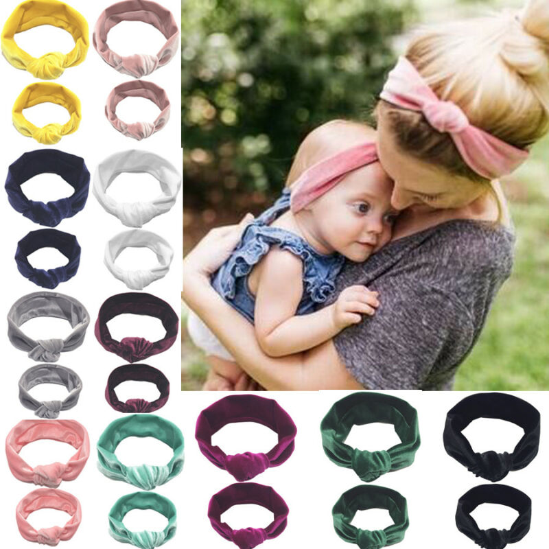 2 pièces mère & fille enfants bébé fille arc Turban bandeau accessoires de bandeau