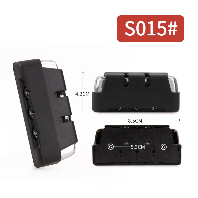 3 Digit Combination Padlock Accessories for Bags Lock Luggage Suitcase Travel Bag Code Lock Black Combination Trunk Fixed Lock: S015