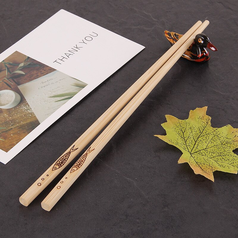 5 Pairs Natural Bamboo Wood Chopsticks Fish Healthy Chinese Reusable Kitchen Sushi Food Stick Tableware Sushi Chopstick