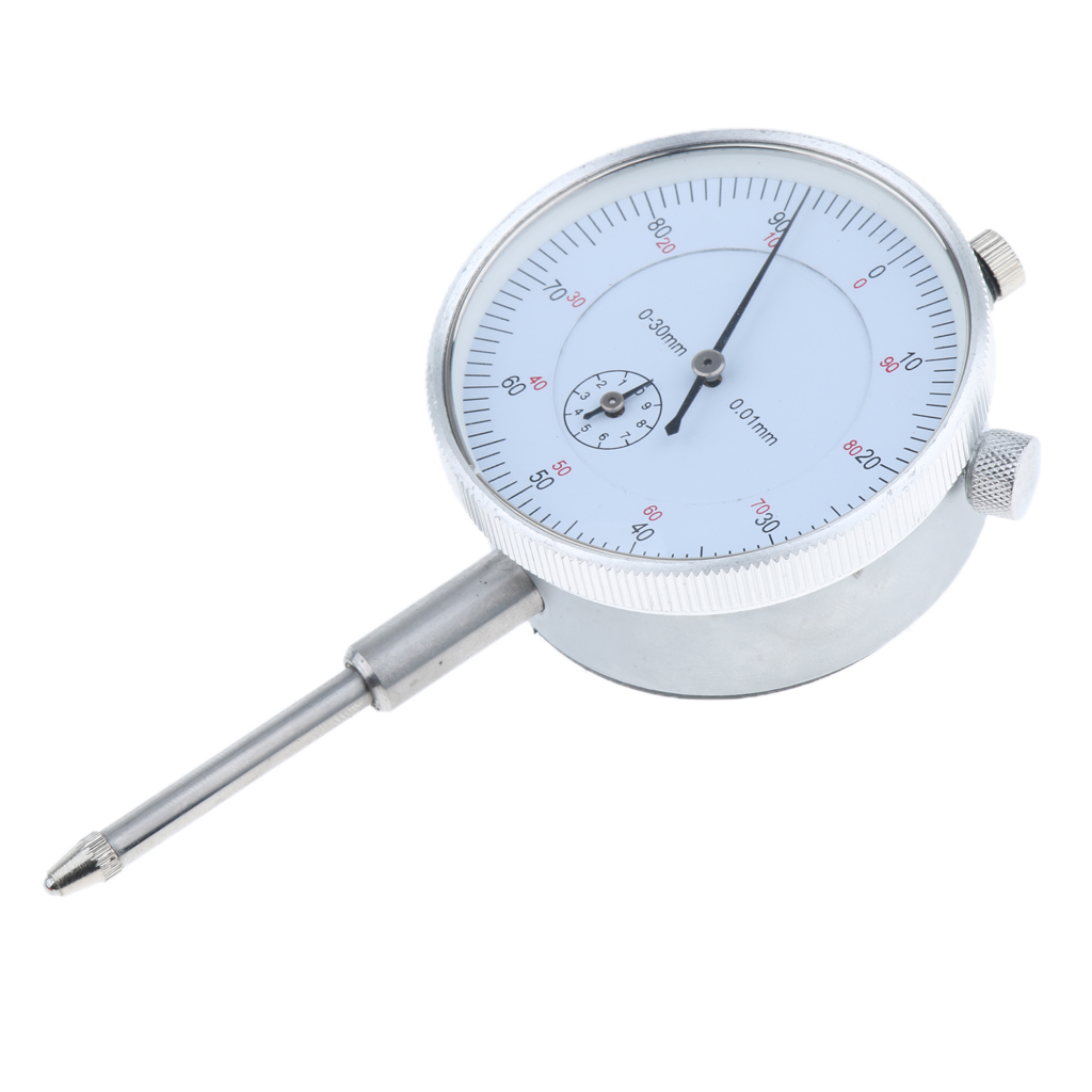 Precision Dial Test Indicator With Pointer, 0-30mm, Continuous clockwise pointer rotation displays units; Metric reading